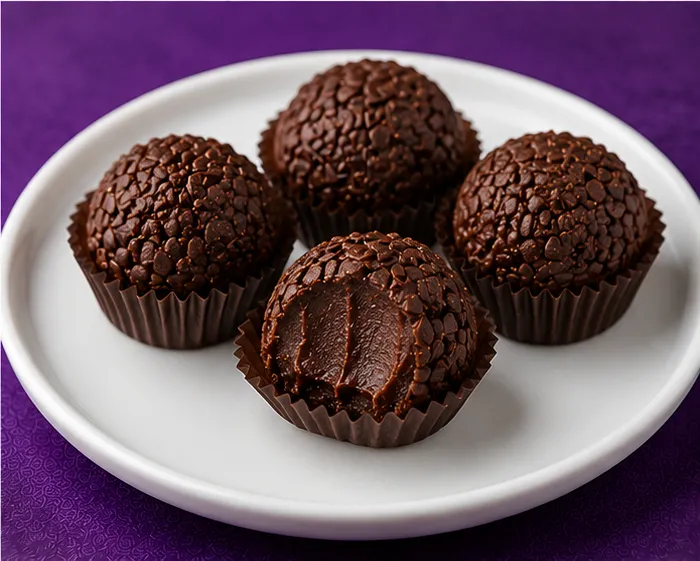 Chocolate truffles with chocolate sprinkles
