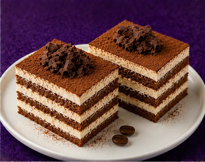 Sponge dessert with cream and fresh mixed berries