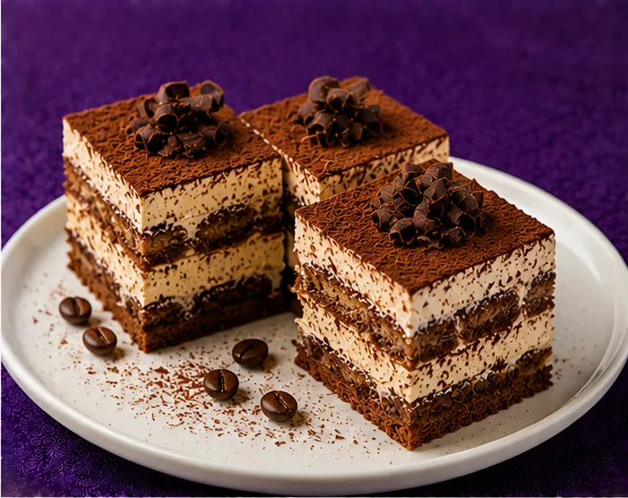 Sponge dessert with cream and fresh mixed berries