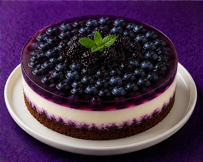 Blueberry and blackberry jelly cake
