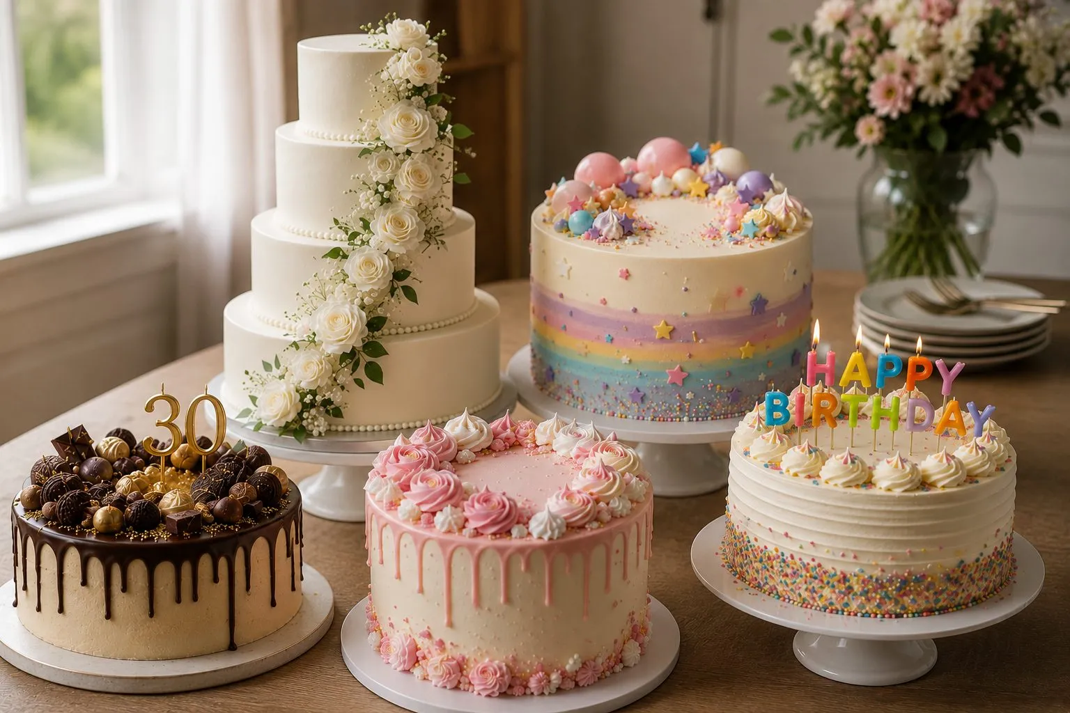 Custom cakes for birthdays, weddings and special occasions